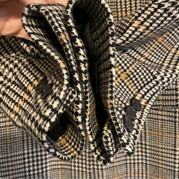 Pendleton $268 Women’s 16 Blk Ivory Tan Houndstooth 100% Wool Coat Jacket EUC - Picture 9 of 14